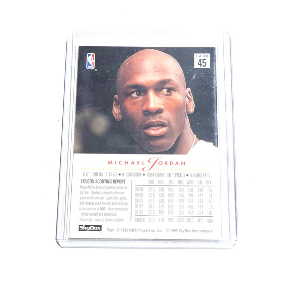 Michael Jordan 93-94 SkyBox Premium Card #45 Chicago Bulls - Picture 2 of 2